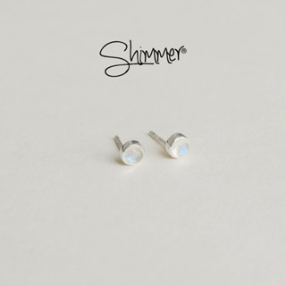 Bông Tai Bạc 925 Nữ SHIMMER SILVER Đính Đá Mặt Trăng Moonstone Thiên Nhiên Phong Thủy May Mắn Không Kị Mệnh
