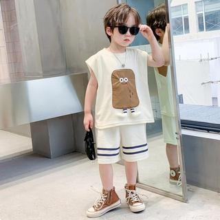 Sét Bộ Tentop (Áo + Quần) Thêu Hình Bánh Mì Chất Cotton Mềm Mát ,Cho Bé Đi Học Đi Chơi Size 8-26kg
