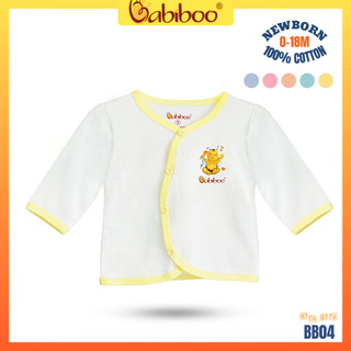 Áo sơ sinh cho bé Babiboo áo sơ sinh tay dài, vải cotton mềm mịn- BB04
