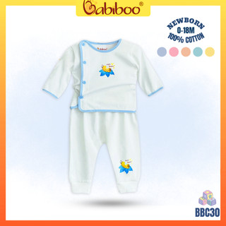 Bộ dài tay bé trai BABIBOO quần dài áo dài tay cotton mềm mại, thấm hút mồ hôi- BBC30