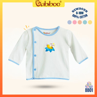 Áo sơ sinh BABIBOO áo bác sĩ cotton mềm mịn, thấm hút tốt  BB01