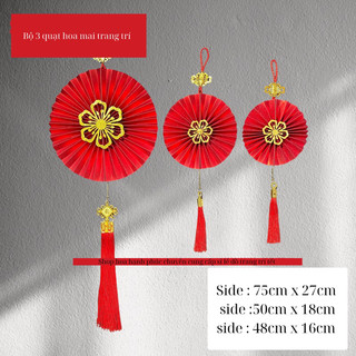 Bộ quạt giấy treo trang trí ngày tết