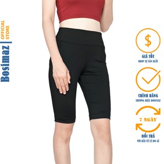 Quần Legging Nữ Bosimaz MS321 ngắn túi trước màu đen cao cấp, thun co giãn 4 chiều, vải đẹp dày.