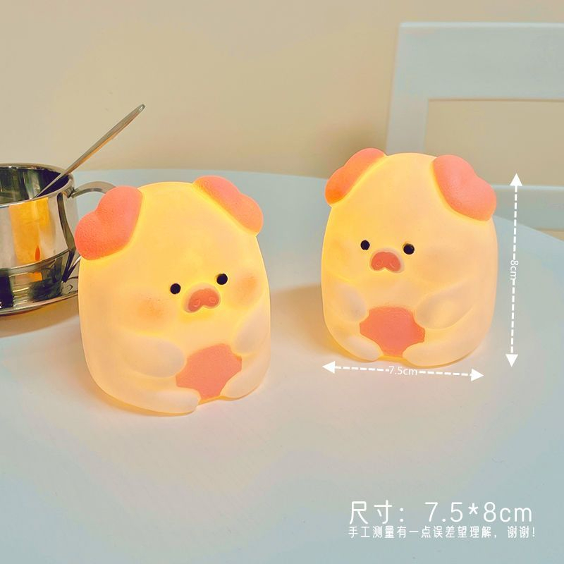 Đèn ngủ, đèn Led hình con lợn sáng tạo bằng nhựa, trang trí nội thất dễ thương