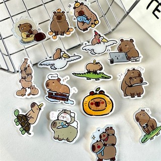 Ghim cài huy hiệu cài nhựa Capybara dễ thương