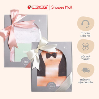 Hộp quà body dài tay bé gái Bibo's tay lỡ chấm bi đen từ sợi cotton cap cấp mềm nhẹ, thấm hút mồ hôi thoáng khí cho bé