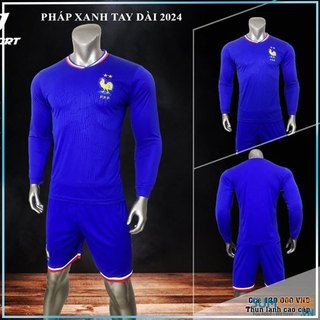 Áo Thể thao đá bóng Tuyển Pháp Xanh Dài Tay - Đồ đá banh