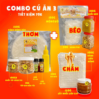  COMBO Bánh tráng phơi sương tây ninh  siêu ngon | Muối tép hành phi Tóp Mỡ Mắm Tỏi Sốt Tắc Ớt Rim 