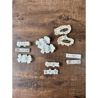 Set 2 kẹp tóc ren em bé handmade Nanci room