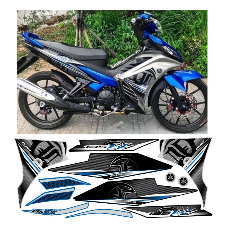 tem exciter 135 LC N05 bạc xanh