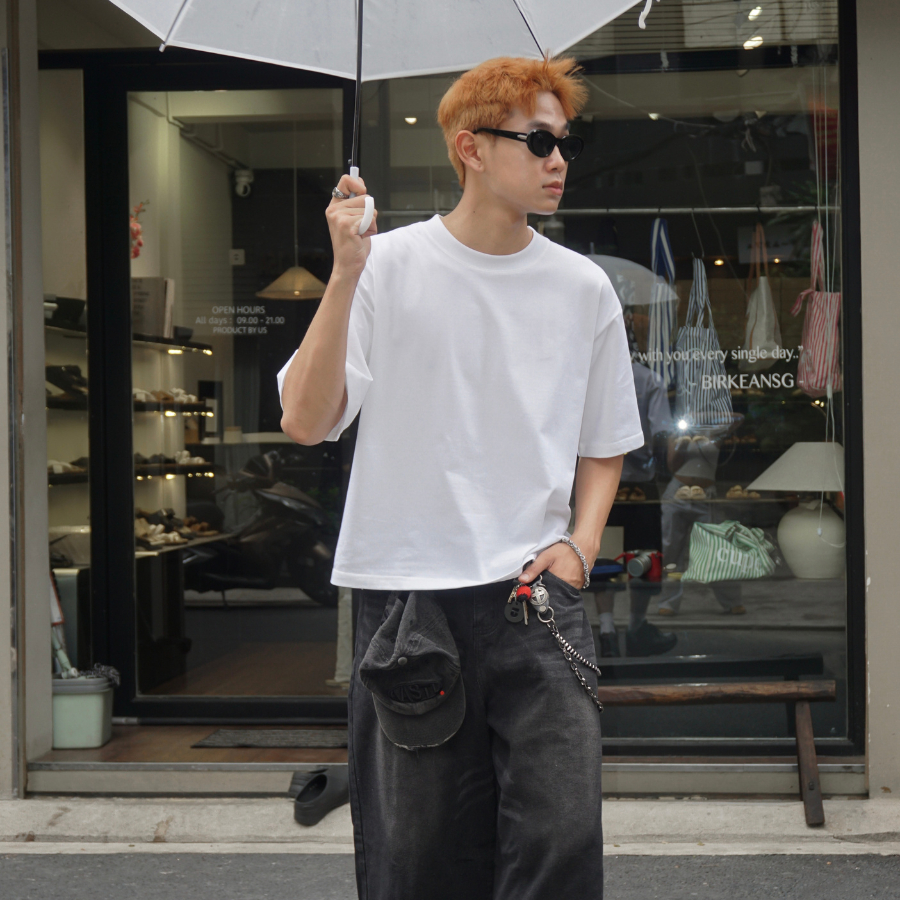 Áo Thun Trơn FORM BOXY GODMOTHER T-Shirt Cotton 250gsm Thoáng Mát Phong Cách Trẻ Trung Năng Động | BigBuy360 - bigbuy360.vn