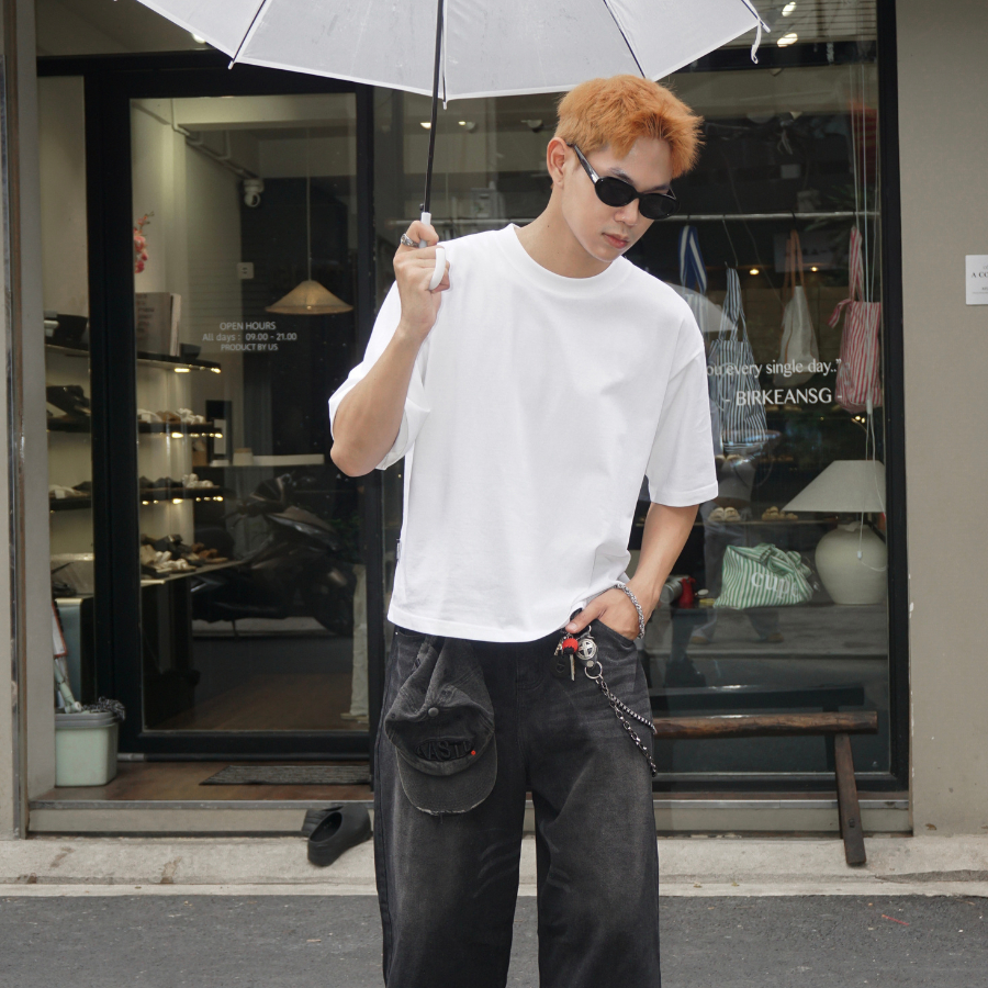 Áo Thun Trơn FORM BOXY GODMOTHER T-Shirt Cotton 250gsm Thoáng Mát Phong Cách Trẻ Trung Năng Động | BigBuy360 - bigbuy360.vn