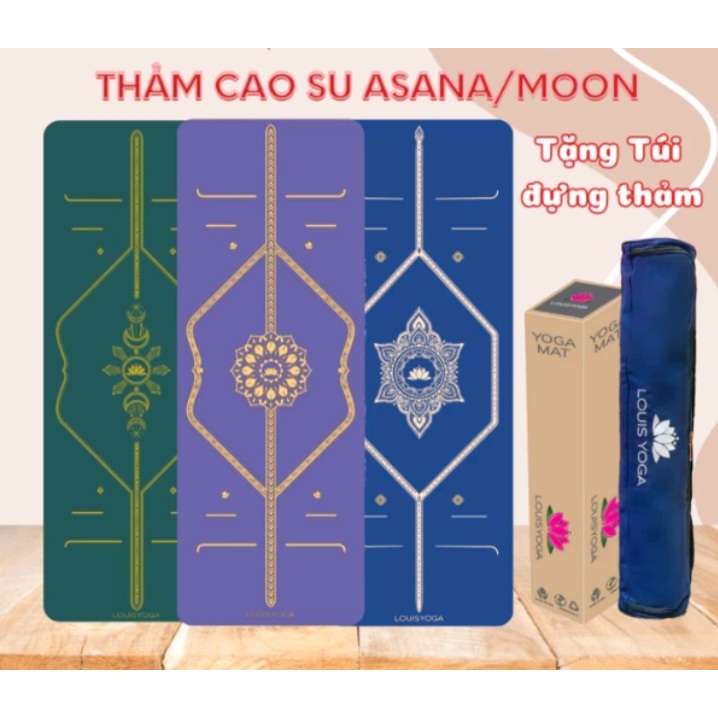 (tặng túi+nước lau) Thảm tập yoga cao su hãng Louis Yoga phiên bản Asana/Moon - Thảm tập yoga cao su