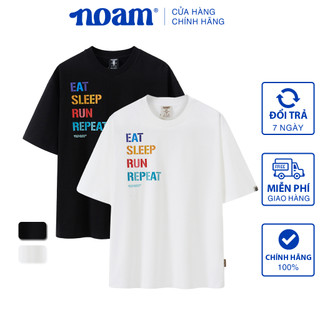Áo thun Form rộng NOAM ESRR Unisex 100% Cotton - Màu đen/trắng