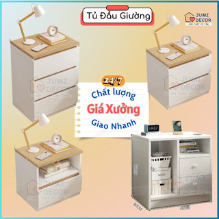 Tủ đầu giường, kệ tab đầu giường 2, 3 ngăn kéo, kệ để đồ decor phòng ngủ - Jumi Decor