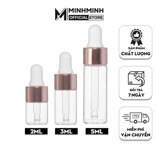 Chai thủy tinh - Chai chiết dung dịch tinh dầu có đầu núm bóp trắng