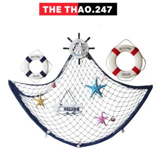Lưới Đánh Cá Treo Tường Trang Trí, Lưới Trang Trí Phòng Chụp Ảnh Phong Cách Địa Chung Hải