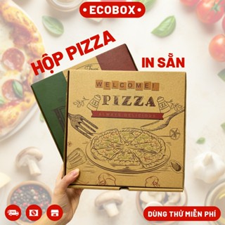 Hộp Pizza In Sẵn Size 16, 20, 23, 25, 27cm Cao Cấp, Vỏ Hộp Pizza Cứng Cáp, Có Lỗ Thoát Hơi, An Toàn Với Thực Phẩm