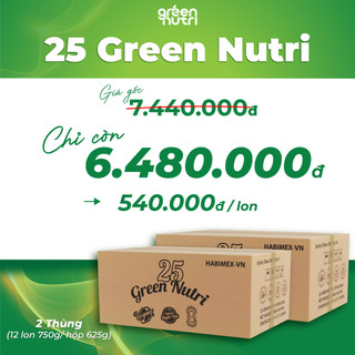 [ƯU ĐÃI KHỦNG] Combo 2 Thùng (12 lon 750g) Sữa Hạt Ngũ Cốc 25 Green Nutri