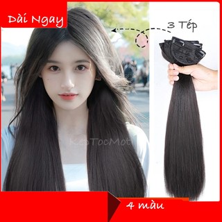 Tóc giả kẹp phím, sét 3 dải kẹp thẳng giúp độn phồng tóc