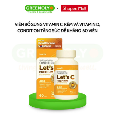 Viên uống CONDITION LETS C PREMIUM Bổ sung Vitamin C, Kẽm, Vitamin D 60 viên
