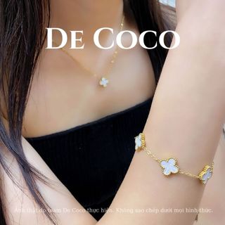Vòng tay nữ De Coco Ivory cỏ 4 lá titan không đen gỉ