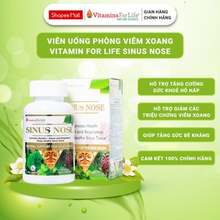 Viên Uống Viêm Xoang Sinus Nose Vitamins For Life Giúp Giảm Sổ Mũi, Nghẹt Mũi (Hộp 30-60 Viên)