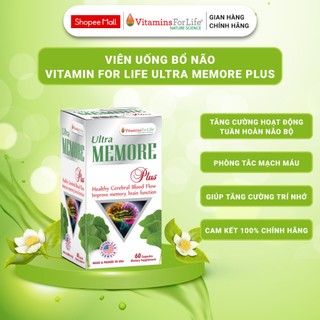Viên Uống Bổ Não Ultra Memore Plus Vitamins For Life Giúp Tăng Cường Trí Nhớ (Hộp 30-60 Viên)