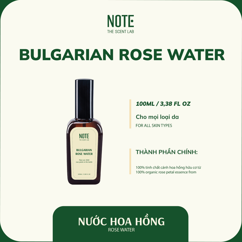 Nước hoa hồng Bulgary hữu cơ Note - The Scent Lab | Bulgarian Rose Water