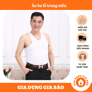Áo Ba Lỗ Nam Trung Niên Chất Liệu Cotton Áo Lót Nam Trắng 3 Lỗ Mềm Mại Thoáng Khí Thấm Hút Mổ Hôi Tốt Áo Đông Xuân