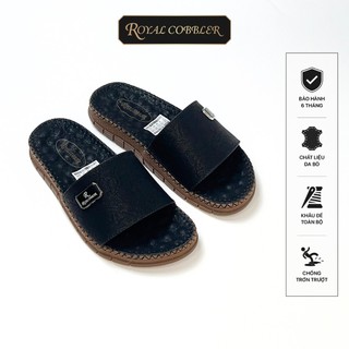 Dép Da Nam Quai Ngang Royal Cobbler, Khâu Đế Chắc Chắn. Quai Da Bò, 3 Màu. Size 38-44 RC05