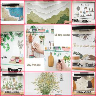 Giấy dán bếp cách nhiệt chống dầu mỡ, chịu nhiệt - decal dán bếp 3d họa tiết-miếng dán bếp