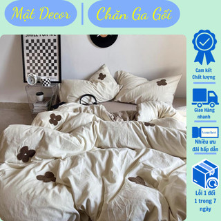 Set Chăn Ga đũi nơ thêu 4 món Nhập khẩu Full size