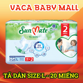 Tã/ bỉm dán người lớn SunMate mẫu mới size L18+2 miếng