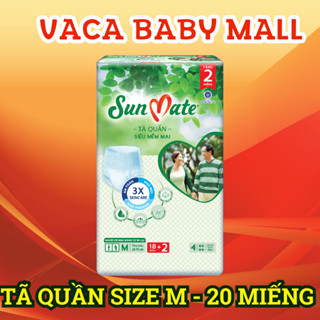 Tã/bỉm QUẦN người lớn SunMate siêu mềm mại mẫu mới size M18+2 miếng