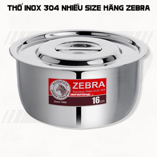 Thố Inox/Nồi Inox Không Quai 304 Hãng Zebra - Dùng Nấu Được Trên Nhiều Lọai Bếp (part1: 14->28cm)