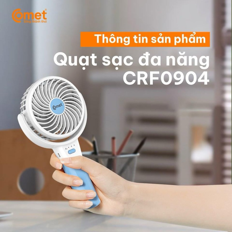 Quạt sạc cầm tay Comet CRF0904