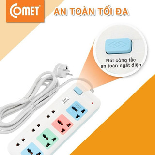 Ổ cắm điện Comet CES4433 - CES4435 (4 ổ 3 chấu đa năng, 3 ổ 2 chấu, Dây dài 3m và 5m)