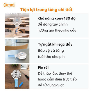 Quạt sạc cầm tay Comet CRF0904