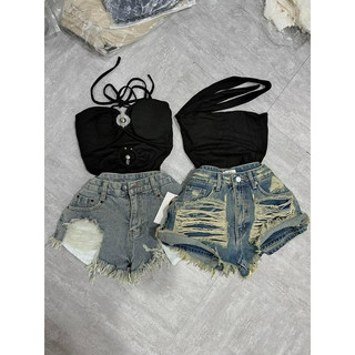 quần short jean rách nhiều