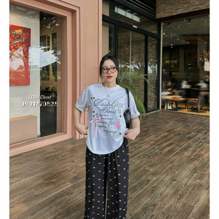 Bôn Chữ Đính Nơ Quần Suông Hoạ Tiết Nơ