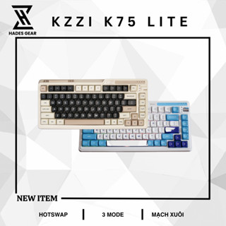 Bàn Phím Cơ Không Dây KZZI K75 Lite | 3 Mode | LED RGB | Mạch Xuôi | Full Foam | Hotswap 5 Pin - Hades.Gear