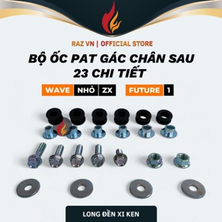 Bộ ốc kèm cao su pat gác chân sau 23 chi tiết Wave Alpha / Wave ZX / Future 1 ( Hàng Loại 1 )