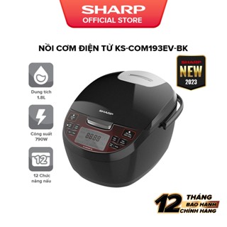 Nồi Cơm Điện Tử Sharp KS-COM193EV-BK/GL 1.8L [12 Chức năng nấu, Màn LCD, Lòng nồi 3 lớp ]