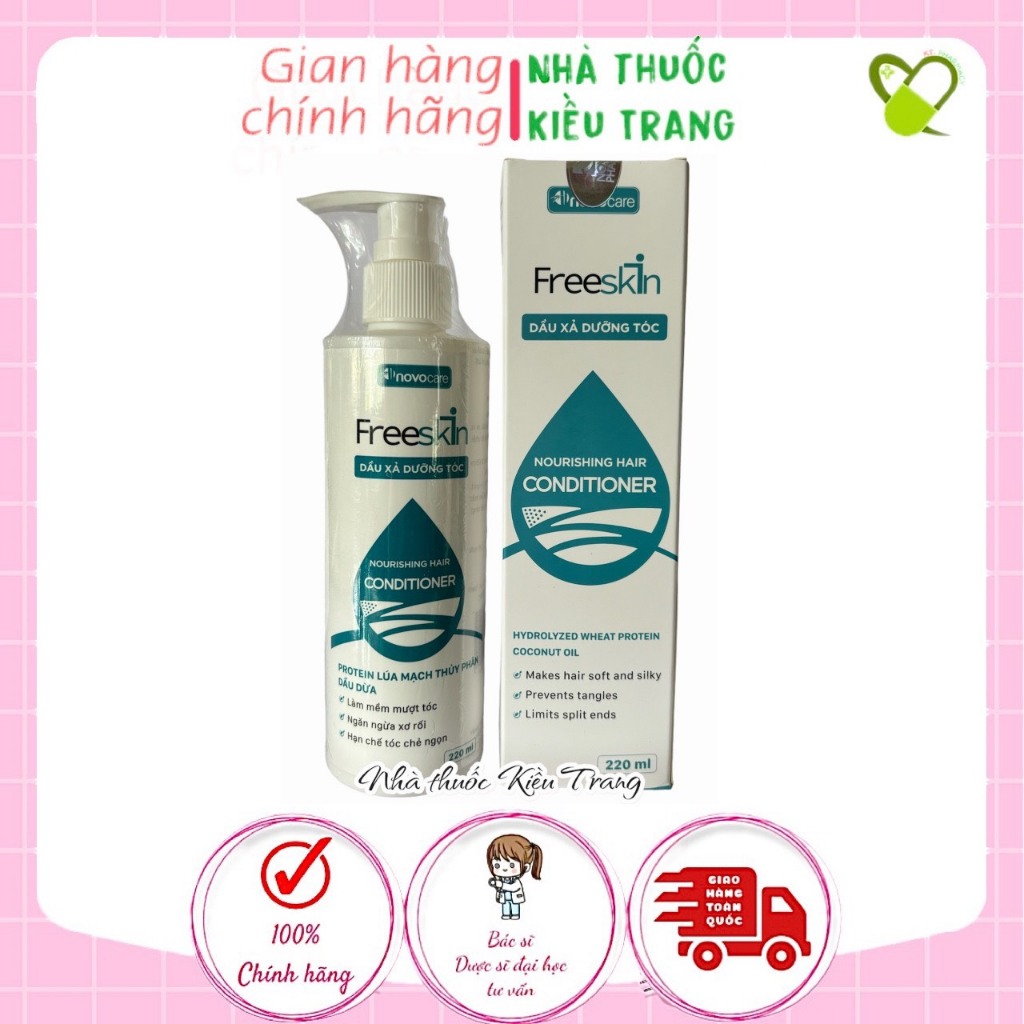 Dầu xả FREESKIN - NOVOCARE chuyên dùng cho tóc khô xơ, chẻ ngọn, tóc sử dụng dầu gội gàu ngứa 220ml