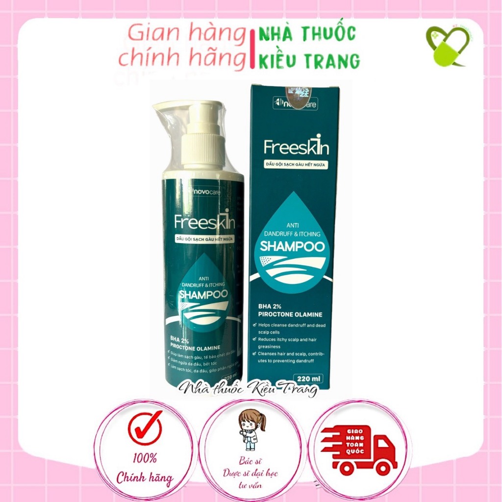 Dầu gội sạch gàu hết ngứa FREESKIN - NOVOCARE Anti - Dandruff & Itching 220ml