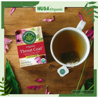 Trà hữu cơ Throat Coat làm dịu đau họng - Traditional Medicinals - 16gói