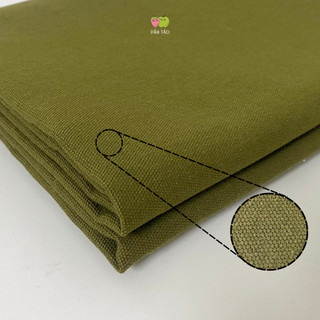 Vải bố canvas màu xanh rêu loại dày cứng giữ form với khổ lớn may túi xách, decor, rèm, bao gối
