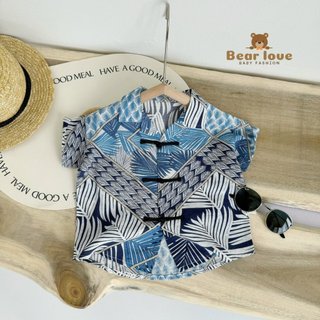 Áo lẻ sơ mi trung hoa màu xanh dương cho Bé
