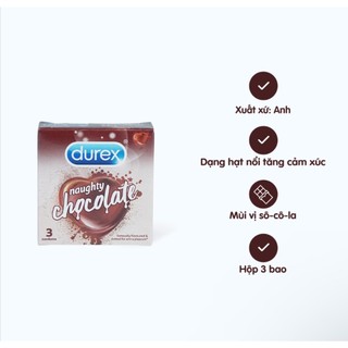 Bao Cao Su Durex Naughty Chocolate Hộp 3 Cái